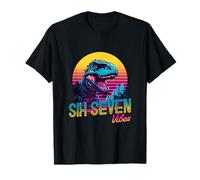 Six Seven Funny Dinosaur 6-7 Gen Alpha Meme Slang 6 7 Trend Camiseta