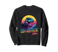 Six Seven Funny Dinosaur 6-7 Gen Alpha Meme Slang 6 7 Trend Sudadera