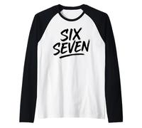 Six Seven Funny Meme Internet Viral Trend Numbers Estudiantes Camiseta Manga Raglan