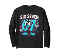 Six Seven Glitch Mascot - Divertido Italiano Brainrot 67 Meme Manga Larga