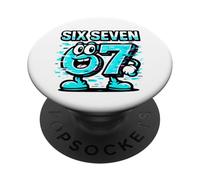 Six Seven Glitch Mascot - Divertido Italiano Brainrot 67 Meme PopSockets PopGrip Adhesivo