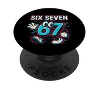 Six Seven Glitch Mascot - Divertido Italiano Brainrot 67 Meme PopSockets PopGrip Adhesivo