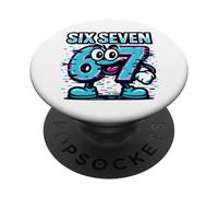 Six Seven Glitch Mascot - Divertido Italiano Brainrot 67 Meme PopSockets PopGrip Adhesivo