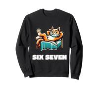 Six Seven Lazy Funny Cat 67 Gen Alpha Meme 6 7 Trending Meme Sudadera