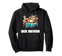 Six Seven Lazy Funny Cat 67 Gen Alpha Meme 6 7 Trending Meme Sudadera con Capucha