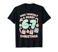 Six Seven Meme Cute Merry 67 Christmas Pijamas de Navidad Kawaii Camiseta