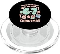 Six Seven Meme Cute Merry 67 Christmas Pijamas de Navidad Kawaii PopSockets PopGrip para MagSafe