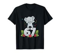 Six Seven Meme Dabbing Baby Elephant 67 Funny Gen Z Apha Camiseta