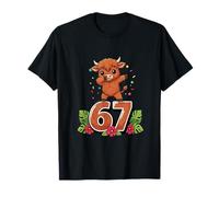 Six Seven Meme Dabbing Baby Highland 67 Funny Gen Z Alpha Camiseta