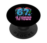 Six Seven Meme Funny Christmas 67 llega a Town Kids PopSockets PopGrip Adhesivo