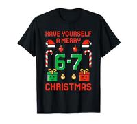 Six Seven Meme Funny Merry 67 Christmas Pijamas de Navidad Gamer Camiseta