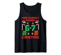 Six Seven Meme Funny Merry 67 Christmas Pijamas de Navidad Gamer Camiseta sin Mangas