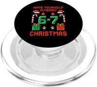 Six Seven Meme Funny Merry 67 Christmas Pijamas de Navidad Gamer PopSockets PopGrip para MagSafe