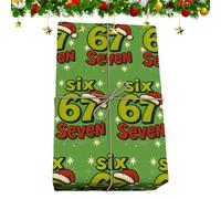 Six Seven - Papel de regalo de Navidad, decoración navideña vintage, hilarante, rollo de papel de regalo de 67 memes, para adolescentes, adultos, amigos, familiares, compañeros de trabajo, fiesta de