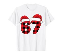 Six Seven Red Plaid Christmas 6 7 Meme Navidad Divertida Camiseta