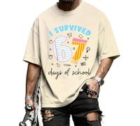 Six Seven Shirt I Survived 67 Days of School Funny Six Seven 67 Meme Camiseta de moda casual gráfica para el campus diario, crema, XXL