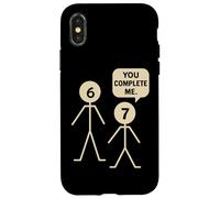 Six Seven Stick Figure Meme Relación Broma 67 Número 6 7 Carcasa para iPhone X/XS