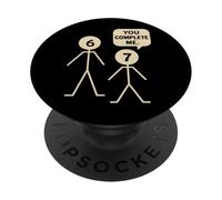 Six Seven Stick Figure Meme Relación Broma 67 Número 6 7 PopSockets PopGrip Adhesivo
