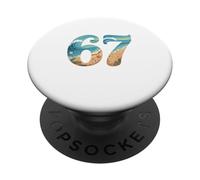 Six SSix Seven Beach Summer Waves Diversión Niñas Niños Hombres PopSockets PopGrip Adhesivo