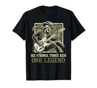 Six Strings Three Kids One Legend - Guitarra divertida para el día del padre Camiseta