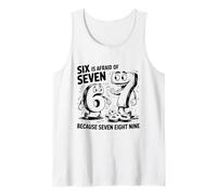 Six teme a Siete Divertido diseño de Humor matemático para niños Camiseta sin Mangas