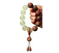 SIXAOAZZ Gebetskette - Anillo de madera de pera para correr, pulsera de Buda, meditación, Leuchtendes, Holz, Spirituelle, yoga, Kette, Handgemachtes Zen Accessoire mit Leuchtenden Perlen