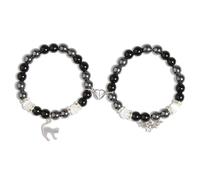 SIXDUTON 2 Pulseras a Juego para Parejas Amistad Pulseras, Pulseras Mejores Amigas, Regalos Originales San Valentin Para Mujer y Hombre Pareja (Gatos & Murciélagos)