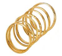 SIXDUTON 7 Piezas Set de Pulseras Mujer 14K Oro Chapado Pulsera Dorada Apilables Regalos Cumpleaños San Valentín Amigas Hermanas Mama Novia (Oro)