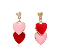 SIXDUTON Pendientes de Amor para Mujer, Pendientes Corazón de San Valentín, Joyas Regalos para Bodas, Cumpleaños, Día de San Valentín, Aniversario (Rojo)