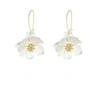 SIXDUTON Pendientes para Mujer Pendientes Colgantes Pétalos Florales Hipoalergénicos Joyería Elegante Estilo Bohemio Fiesta Bodas Día de San Valentín Compromiso (Blanco)