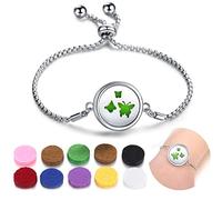 SIXDUTON Pulsera Mujer para Aromaterapia, Aceites Esenciales Difusor Ajustable Pulsera Joyería para Mujer y Hombre, Brazalete Regalo Día de la Madre Cumpleaños San Valentín