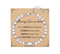SIXDUTON Pulsera Mujer Regalos Amigas Originales, Regalo Pulsera Amistad, Regalos Para Mejores Amigas, Hermana, Pareja, Navidad, Aniversario, Cumpleaños (Blanco Cristal)