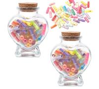 Sixfolo 100 Piezas Cápsulas De Mensaje en una Botella Cápsulas Mensaje de Letra Colores Lindo Píldoras Mensaje con 2 Botella de Vidrio para Regalo de San ValentíN Cumpleaños Aniversario Boda