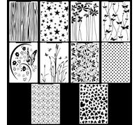 Sixfolo 10Pcs Carpeta de Embossing Carpetas de Relieve Plantilla de Repujado de Plástico Carpeta de Grabación en Relieve para Scrapbooking Creación de Tarjetas Álbum de Fotos Invitaciones