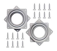 Sixfolo 2 Piezas Rodamiento Placa Giratoria Rodamientos Base Giratoria 360 Grados Cuadrada Giratoria Placa Giratoria Giratoria de Metal Cuadrada 4 "" para Muebles Giratorios,Soporte de Exhibición