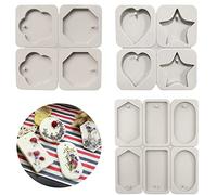 Sixfolo 3 Piezas Moldes de Jabón de Silicona,Moldes de Elaboración de Jabones 6 Cavidades y 4 Cavidades Molde de Silicona Velas molde de silicona con Agujero para Colgar,molde Reutilizable