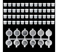 Sixfolo 48 Botes Tiras de Pintura Vacias con Tapa para Aulas Escuelas,10ml