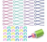 Sixfolo 62 Piezas Clips para Bobinas de Hilos,Abrazaderas para Bobinas de Hilo de Plástico Colorido Clips de Soporte de Bobina Clips Organizador Hilos para Máquina de Coser