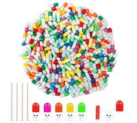 Sixfolo Cápsulas Mensajes 400 Piezas Letras Cápsulas de Mensaje de Color Cápsulas de Píldoras Pequeño Cápsulas de Amor con Caras Sonrientes para Cartas de Amor,Notas de Amistad (Color Aleatorio)