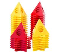 Sixfolo Soporte Piramide Pintura 40 Piezas Soporte para Pirámide de Pintor Soporte Pintura para Carpintería Mini Cono de Plástico para Lienzos,Puertas de Armario,Pintura (Rojo y Amarillo)