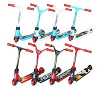 Sixfox Juego de 8 Mini Dedos Roller Scooter Skateboard Educativo Bicicletas Miniatura Trick Entrenamiento Accesorios para Niños