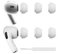 SIXFU 3 pares de almohadillas compatibles con AirPods Pro/AirPod Pro 2 con cepillo limpiador AirPods, puntas de repuesto con agujero de reducción activa de ruido (M)