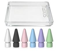 SIXFU 6 puntas de color para punta de lápiz Apple, punta de lápiz Apple compatible con iPad Pencil Tip con funda para Apple Pencil Pro/USB-C/1ª generación/2ª generación iPencil(blanco, negro, rosa