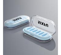 SIXFU Caja de almacenamiento portátil para puntas de lápiz Apple, Apple Pencil Pro, 2ª generación, 1ª generación, funda USB-C (6 ranuras para puntas, transparente y azul)