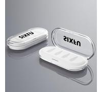 SIXFU Caja de almacenamiento portátil para puntas de lápiz Apple, Apple Pencil Pro, 2ª generación, 1ª generación, funda USB-C (4 ranuras para puntas, blanco y blanco)