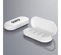 SIXFU Caja de almacenamiento portátil para puntas de lápiz Apple, Apple Pencil Pro, 2ª generación, 1ª generación, funda USB-C (4 ranuras para puntas, blanco y blanco)