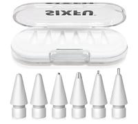 SIXFU Puntas de repuesto para puntas de lápiz Apple, juego de puntas profesionales resistentes para Apple Pen con accesorios de funda blanca, compatibles con iPad Pencil 2/1 USB C (6 piezas)