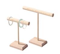 SIXHAOBU 2 Piezas Expositor Madera, soportes para joyas de madera en forma de T, Organizador Joyas, Organizador Collares, Expositor Pendientes para Collares, Brazaletes, Anillos, Relojes y Pendientes