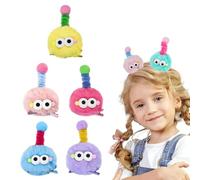 SIXHAOBU 5 clips coloridos con pompones de pelo loco, accesorios para el día del cabello loco, divertidas horquillas con temática de dibujos animados, Colores Sujetadores Seguros para Cabello