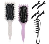 SIXHAOBU Cepillos Bounce Curl Brush, Peine Pelo Rizado Bounce Curl Cepillo Curl Defining Brush Cepillo Curly Rizos Cepillo de Pelo de Cerdas de Jabalí dar forma y definir rizos para mujeres
